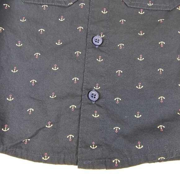 Boys 2T Anchor Boat Formal Church Anchor Boat Nautical Bttn Down Shirt Navy Blue - Picture 9 of 14